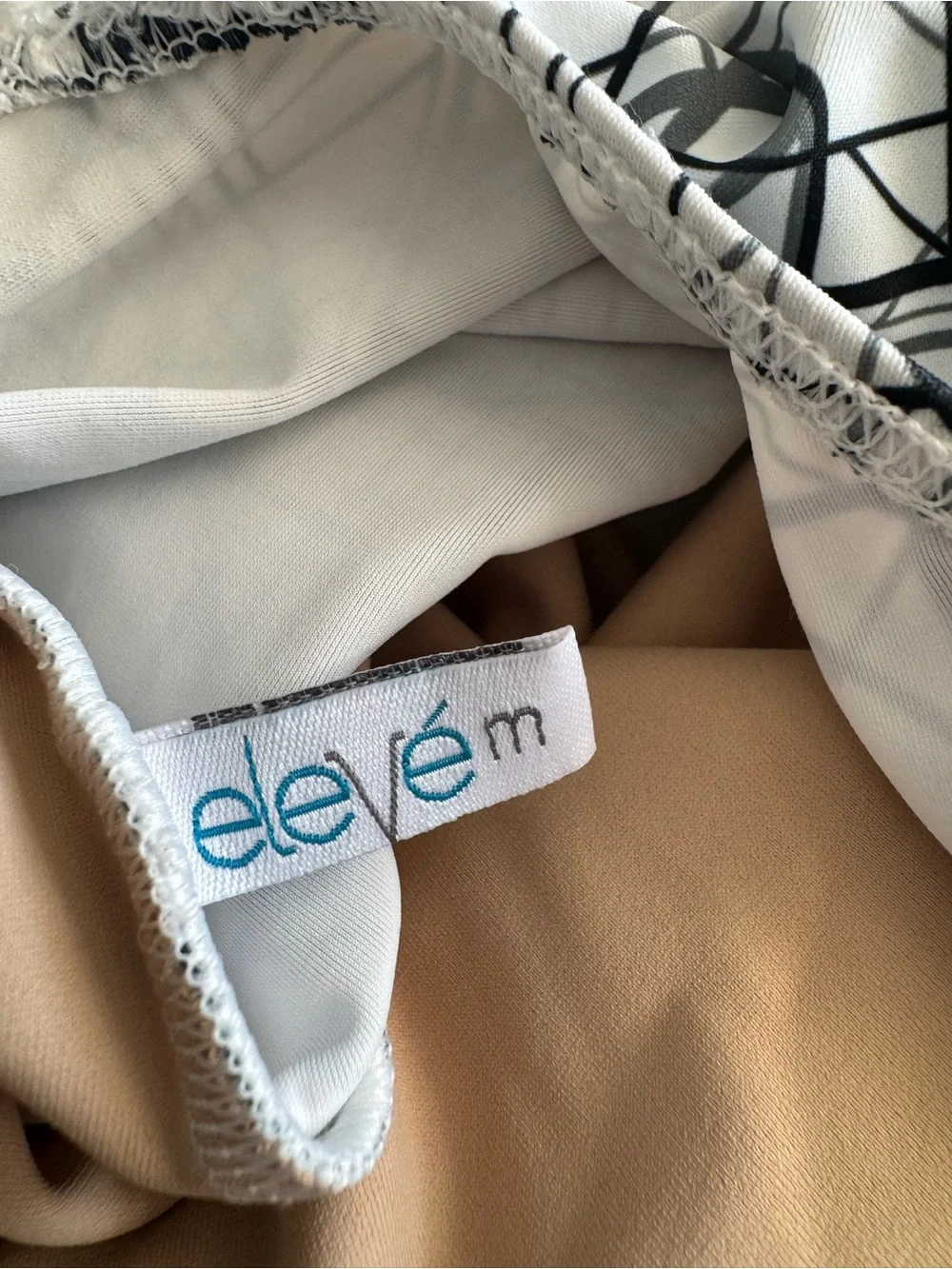 Eleve Dancewear Black and White Geometric Halter Leotard